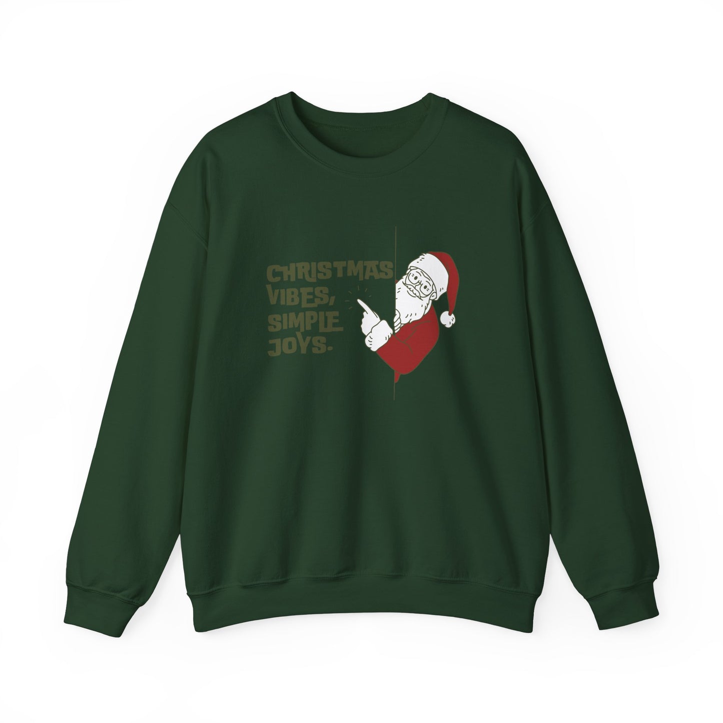 Unisex Heavy Blend Crewneck Sweatshirt Christmas Vibes Simple Joys with Santa 🎅✨