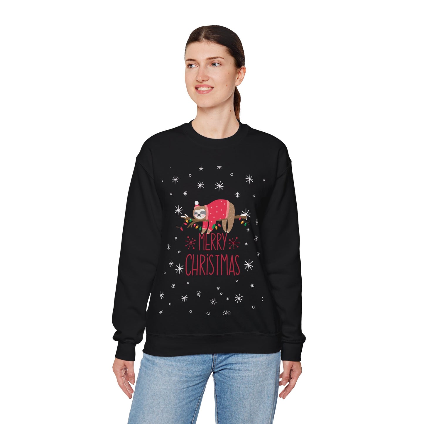 Merry Christmas Sloth 🎄🦥✨ Unisex Heavy Blend Crewneck Sweatshirt